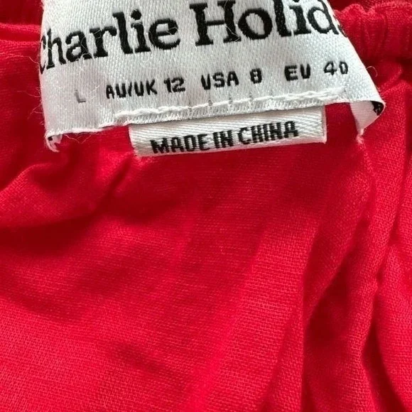 Anthropologie Charlie Holiday Red Jenna Maxi Dress Size large - Picture 5 of 6